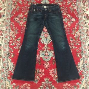 True Religion Joey Twisted Seam Flap Pocket Flare Womens Jeans 30/31